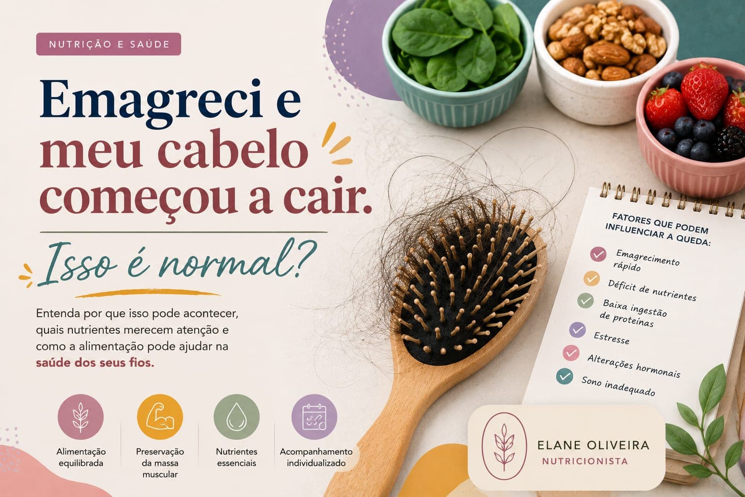 Emagreci e meu cabelo começou a cair. Isso é normal?